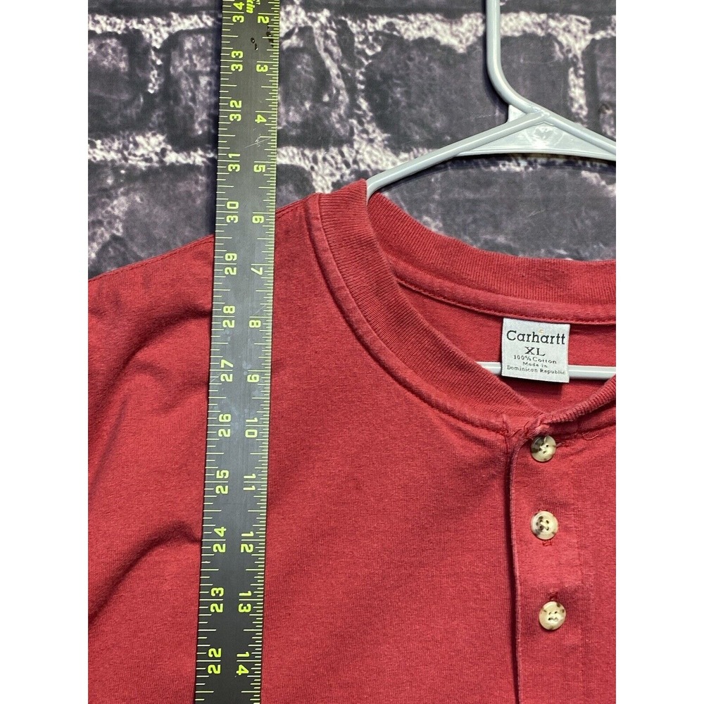 Carhartt Shirt Mens XL Red Single Pocket Plain Blank Short Sleeve Workwear - Picture 6 of 9